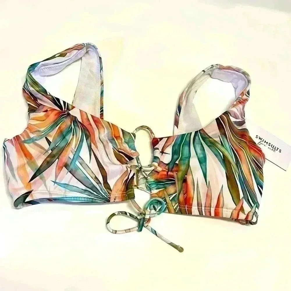 Swimsuits For All Women's Bikini Top Size 10 Swim Pool Vacation Travel Beach Tan